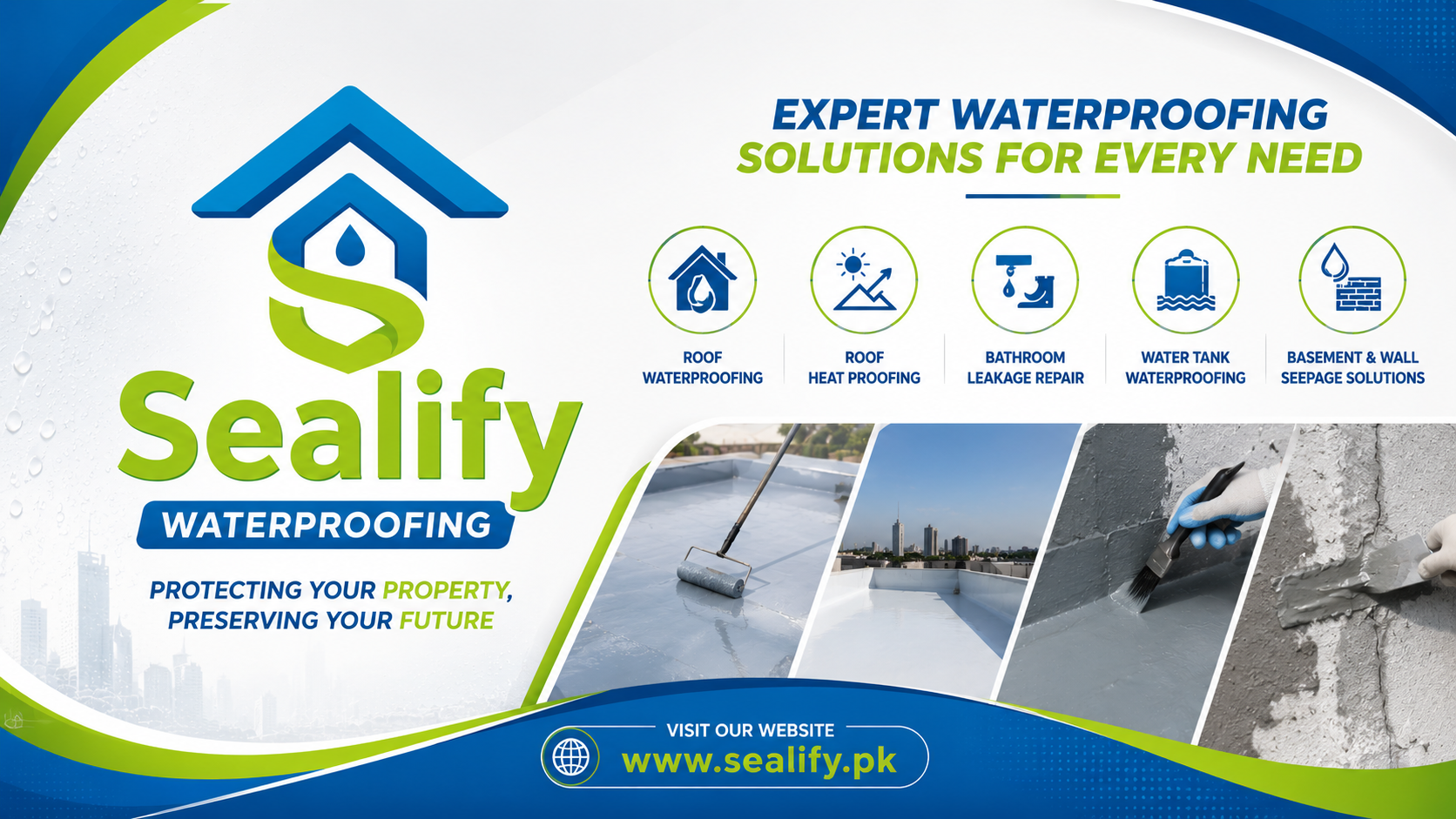 Sealify Waterproofing Team Providing Roof Waterproofing Services in Karachi, Pakista